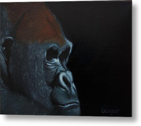Ape Metal Print featuring the painting Beauty behind the mask by Jean Yves Crispo