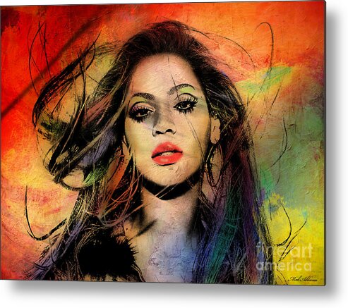 Beyonce Metal Print featuring the painting Beyonce by Mark Ashkenazi