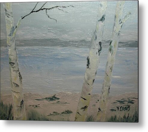 Tree Metal Print featuring the painting Birches Three by Nancy Craig