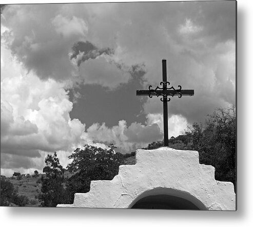 B&w Metal Print featuring the photograph Bisbee Shrine 4 by JustJeffAz Photography