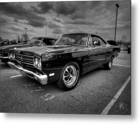 Plymouth Metal Print featuring the photograph Black '69 Plymouth Road Runner 001 by Lance Vaughn