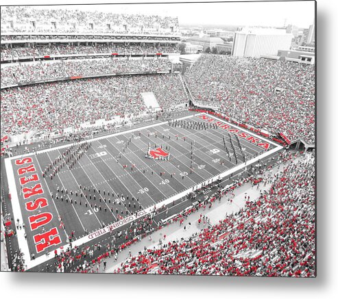 Unl Metal Print featuring the photograph Black and White and Red All Over by Caryl J Bohn