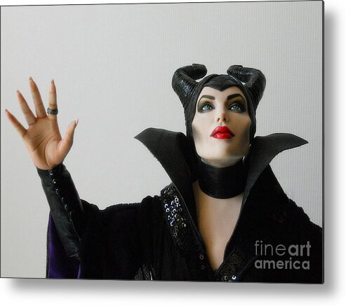 Black Metal Print featuring the sculpture Black Fairy by Vickie Arentz