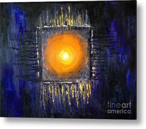 Abstract Painting Paintings Metal Print featuring the painting Power Within by Belinda Capol