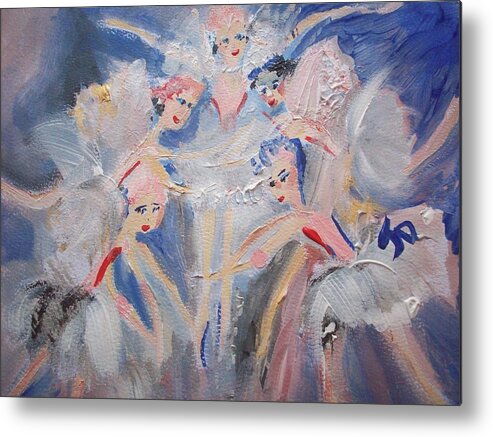 Ballet Metal Print featuring the painting Blue clouds the ballet by Judith Desrosiers