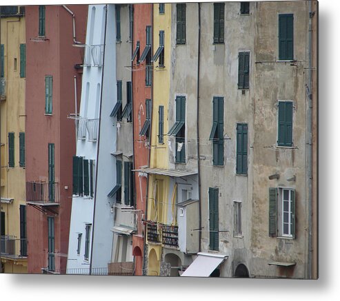 Blue Metal Print featuring the photograph Blue House Portovenere Italy by Sally Ross