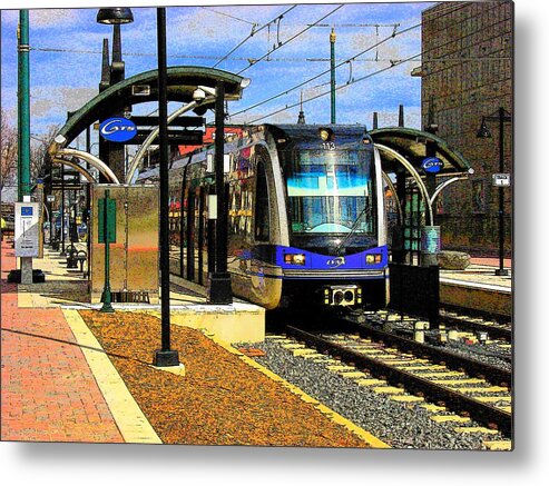 Light Rail Metal Print featuring the photograph Blue Line by Rodney Lee Williams