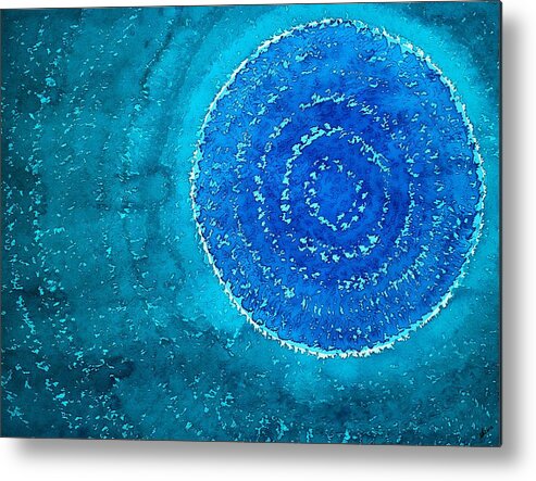 Blue Metal Print featuring the painting Blue World original painting by Sol Luckman