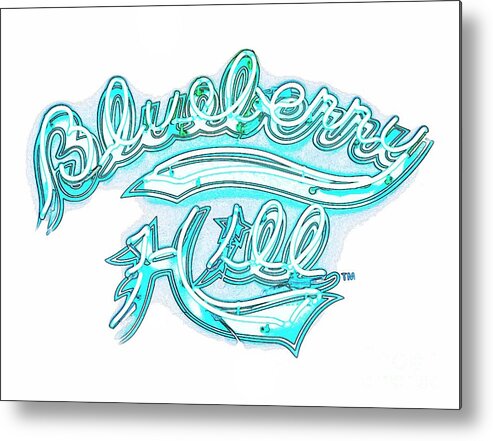 Blueberry Hill Metal Print featuring the photograph Blueberry Hill Inverted in Neon Blue by Kelly Awad