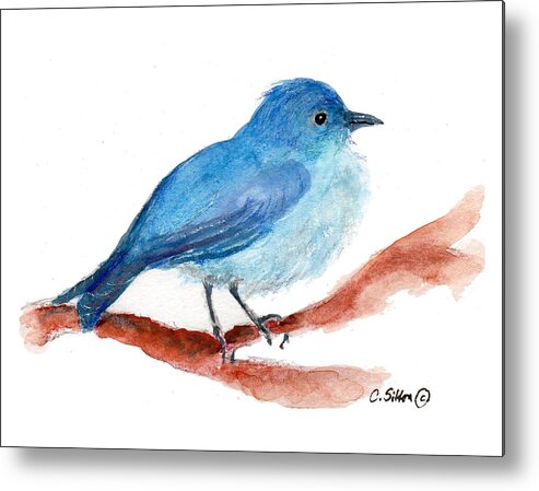 C Sitton Painting Paintings Metal Print featuring the painting Bluebird by C Sitton