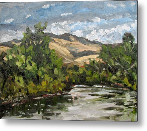 Boise Metal Print featuring the painting Boise River at Barber Park by Les Herman