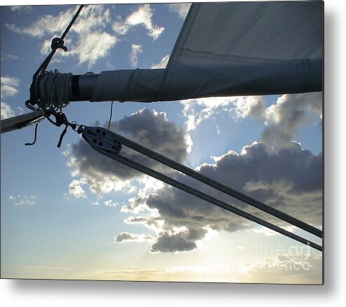 Boats Metal Print featuring the photograph Boom and Sky by Laura Wong-Rose