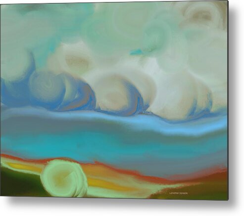 Abstract Metal Print featuring the painting Both Sides Now by Lenore Senior