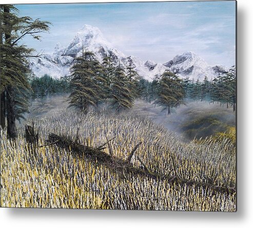 Wooded Landscape Metal Print featuring the painting Boundless by Phoenix Creations