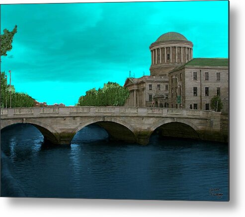 River Metal Print featuring the painting Bridge in Ireland by Bruce Nutting