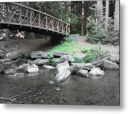 Cooks Forest Metal Print featuring the photograph Bridge over Water by Wendy Gertz