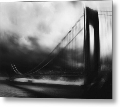 Black And White Metal Print featuring the photograph Bridge To Nowhere by Mayumi Yoshimaru