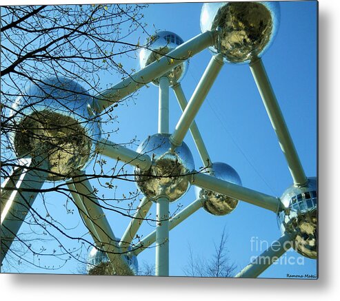 Bruxelles Metal Print featuring the photograph Brussels Urban Blue by Ramona Matei
