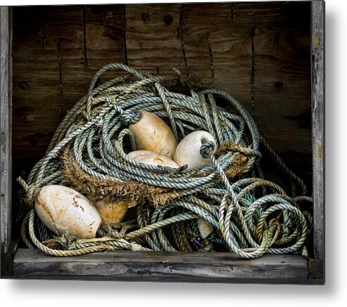 Fishing Metal Print featuring the photograph Buoys in a Box by Carol Leigh