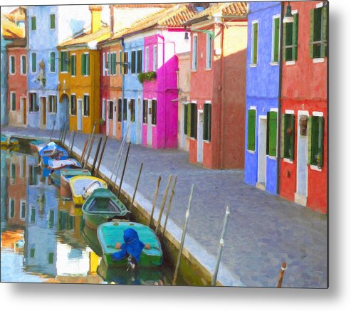Architectural Metal Print featuring the painting Murano District Venice Italy by Dean Wittle