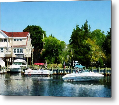 Boat Metal Print featuring the photograph Cabin Cruisers by Susan Savad
