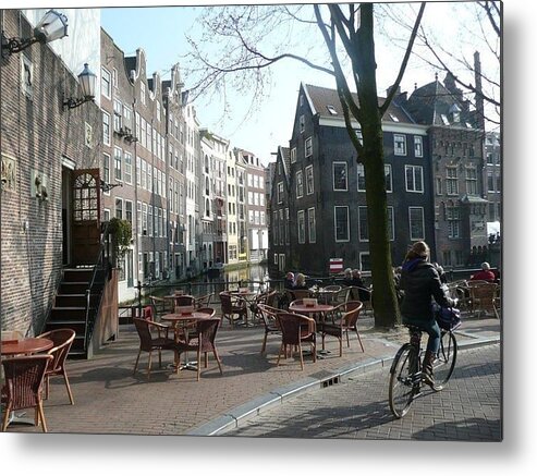 Amsterdam Metal Print featuring the photograph Cafe Amsterdam by J Shawn Conrey