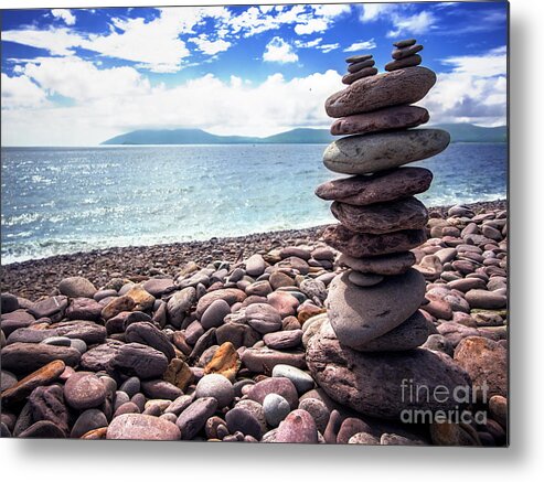 Stone Metal Print featuring the photograph Cairn by Daniel Heine