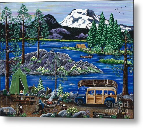 Cascade High Lake Metal Print featuring the painting Cascade Lake Sparks by Jennifer Lake