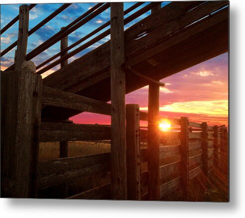 Cattle Pens Metal Print featuring the photograph Cattle Pens by Rod Seel