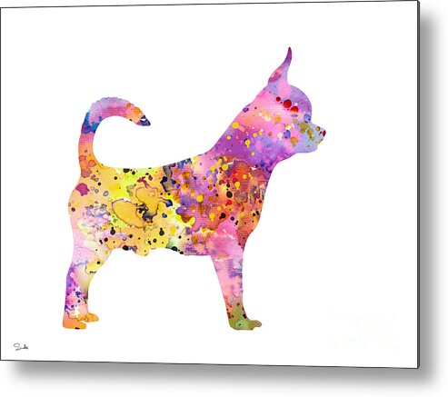 Art Metal Print featuring the painting Chihuahua by Watercolor Girl