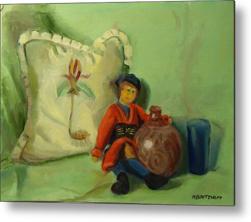 Children Metal Print featuring the painting Childhood Dreams Rag Doll by Nicolas Bouteneff