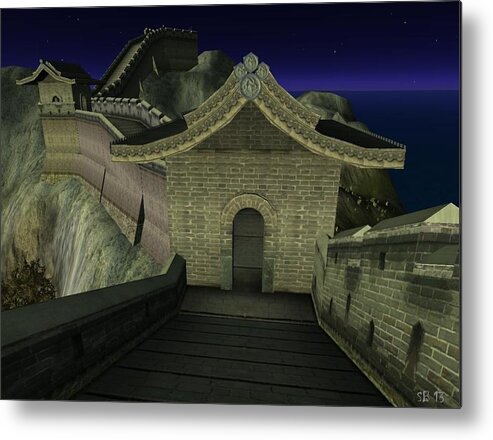 Chinese Wall Metal Print featuring the digital art Chinese wall by Susanne Baumann