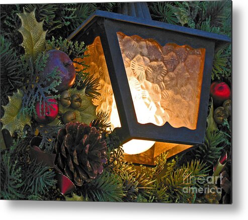 Christmas Metal Print featuring the photograph Christmas Welcome by Ann Horn