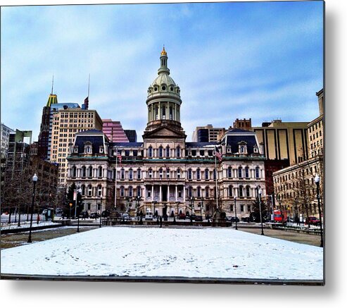 Baltimore Metal Print featuring the photograph City Hall in Baltimore by Chris Montcalmo