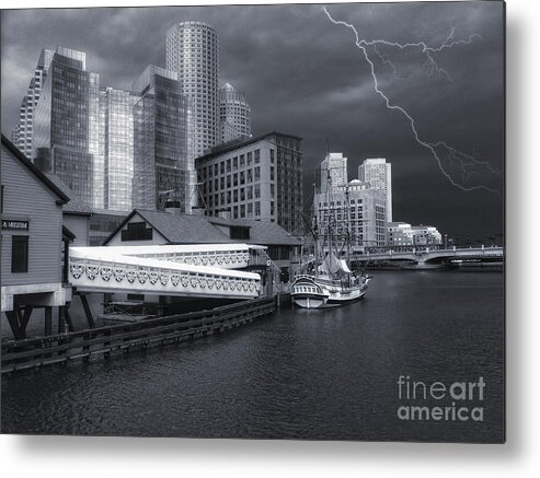 Boston Metal Print featuring the photograph Cityscape Storm by Gina Cormier