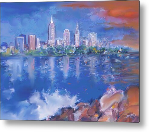 Cleveland Skyline Metal Print featuring the digital art Cleveland View by Mary Armstrong