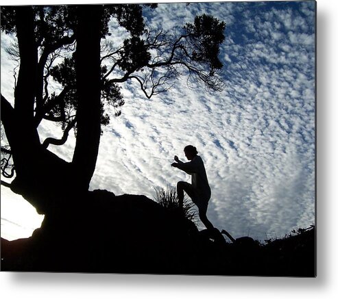 Climbing Metal Print featuring the photograph Climbing in the Sky by Peter Mooyman