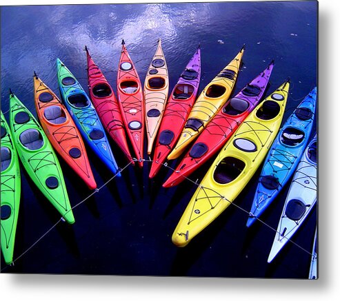 Kayak Metal Print featuring the photograph Clustered Kayaks by Owen Weber