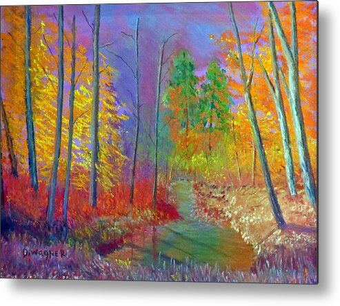 Pastel Metal Print featuring the pastel Coburn Fall by Denise Wagner