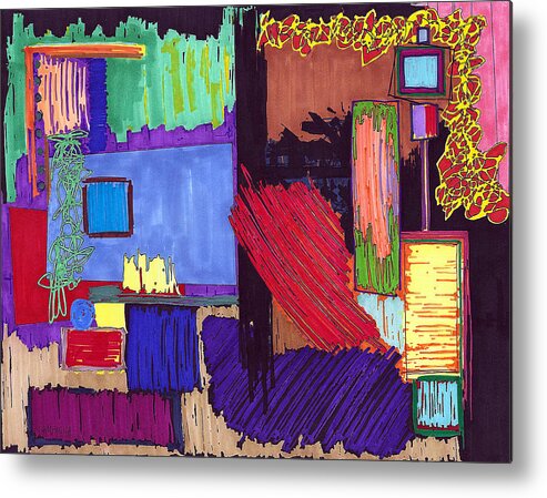 Color Metal Print featuring the painting Color Fun I by Teddy Campagna