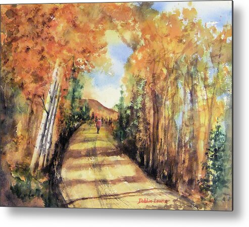 Watercolor Metal Print featuring the painting Colorado in September by Debbie Lewis