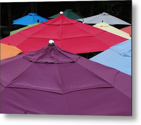 Umbrellas Metal Print featuring the photograph Colorful Umbrellas by David T Wilkinson