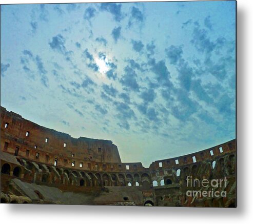 Colosseum Metal Print featuring the photograph Colosseum at Dusk - Rome by Cheryl Del Toro