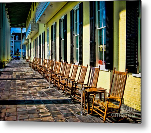 Congress Hall Metal Print featuring the photograph Congress Hall Rockers by Colleen Kammerer