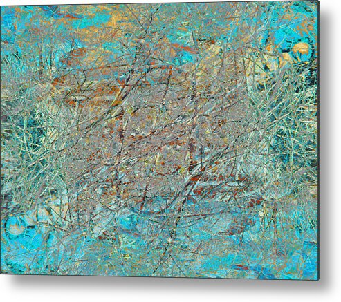 Abstract Metal Print featuring the photograph Cool Blue Tangle by Stephanie Grant