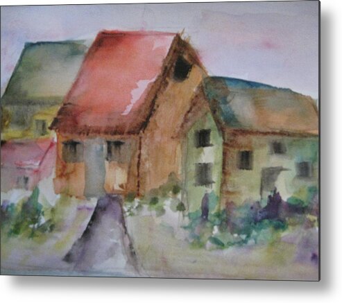 Houses Metal Print featuring the painting Country Houses by Lucille Valentino