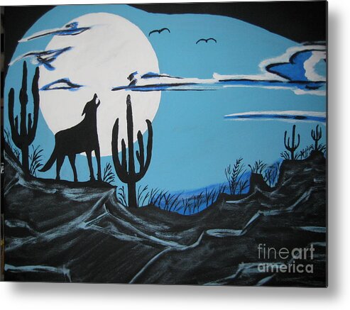 Scenery Metal Print featuring the painting Coyote by Jeffrey Koss