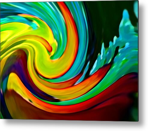 Waves Metal Print featuring the painting Crashing Wave by Amy Vangsgard