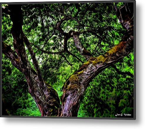 Tree Metal Print featuring the painting Creepy Tree by Jon Volden