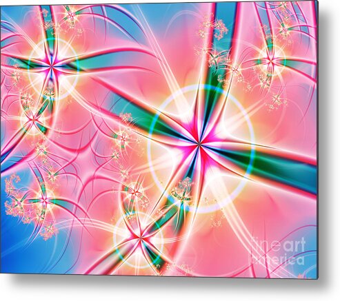 Pink Metal Print featuring the digital art Crosses by Lena Auxier